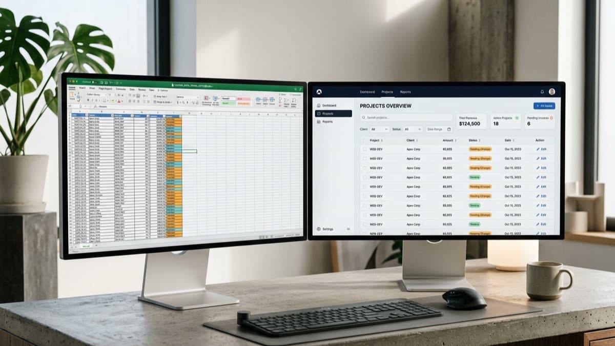 Weekly staging software build running with live business data and charts
